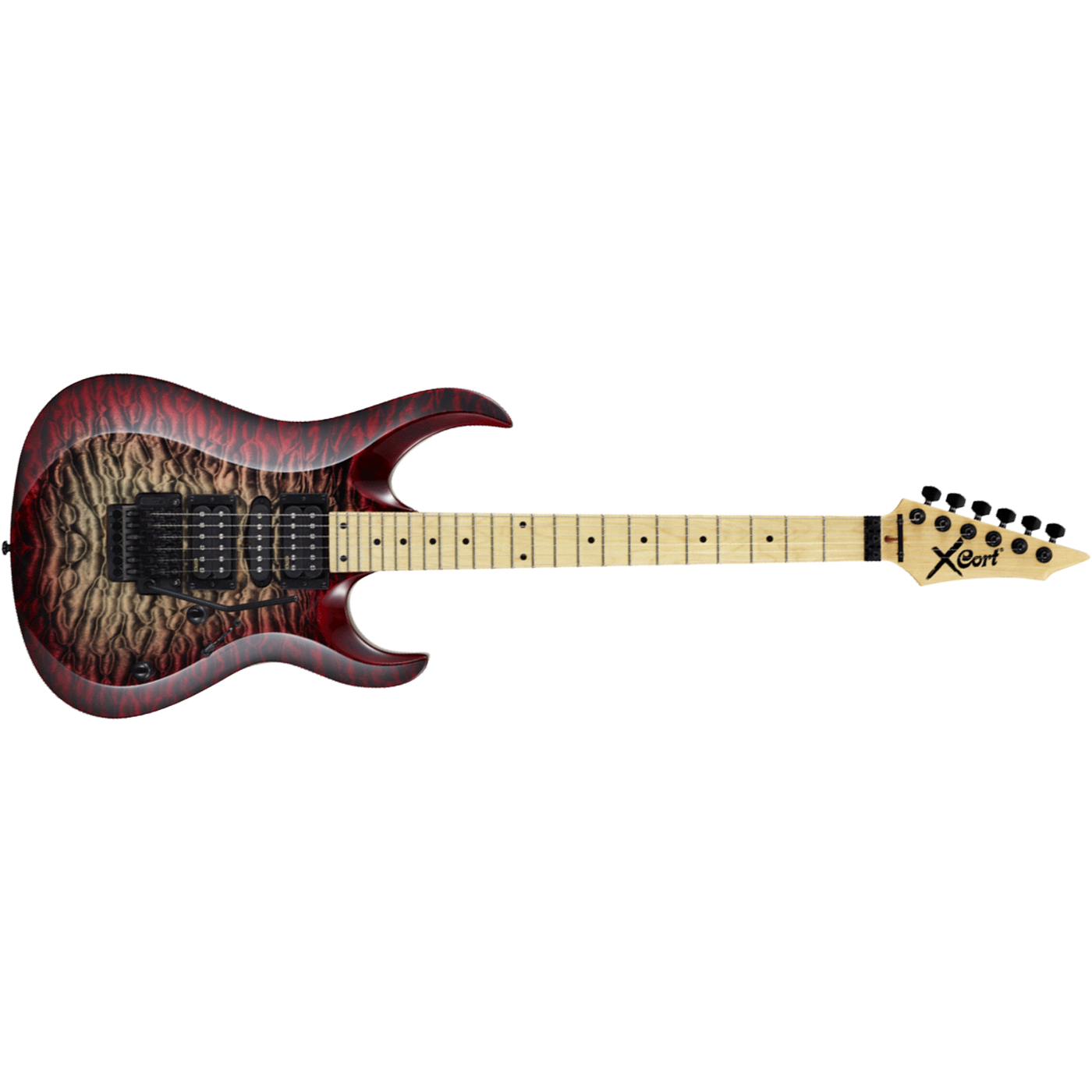Cort - Guitarra Electrica X, Color: Vino Sombra Mod.X-11 QM WRB_45