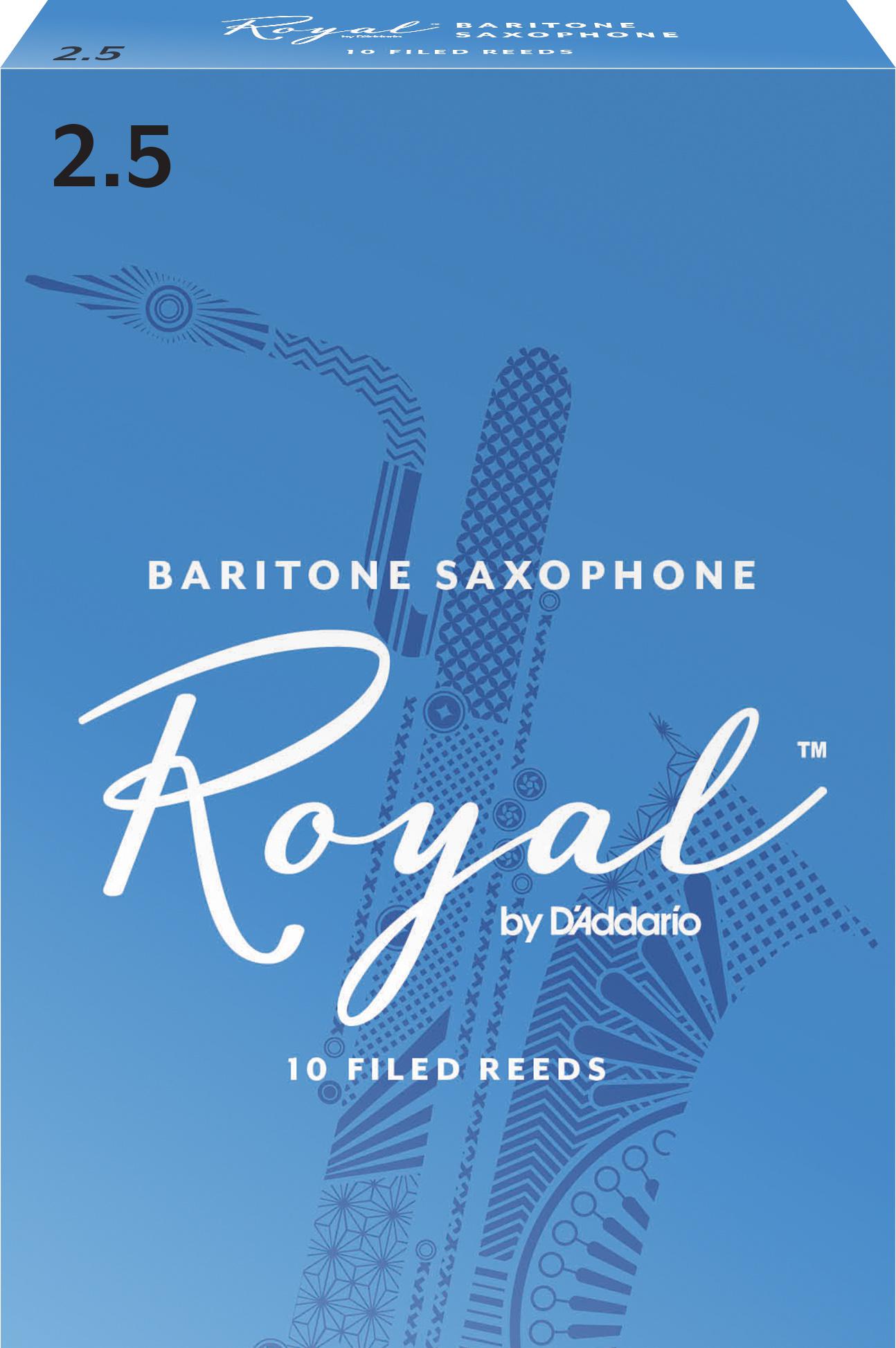 D'Addario - Cañas Royal para Sax Baritono, 10 Piezas Medida: 2 1/2 Mod.RLB1025_21