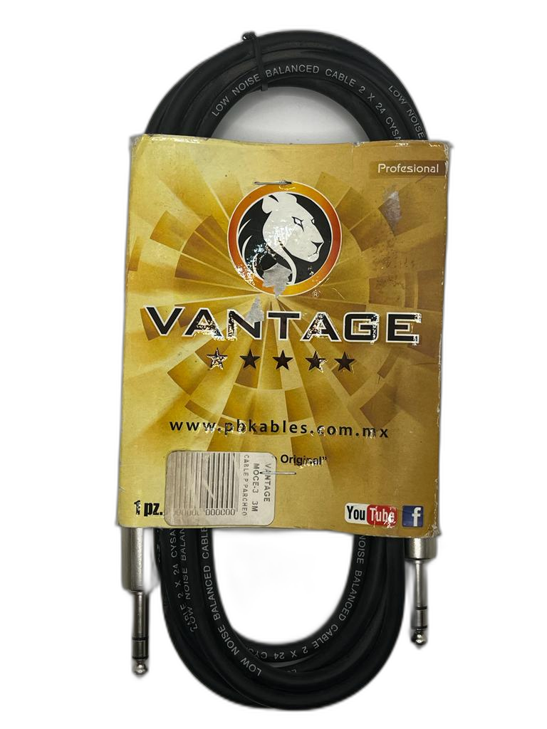 PBK - Cable de Audio Vantage Plug 1/4 a Plug 1/4 TRS Neutrik Cromado Mod.VPP-_ST C