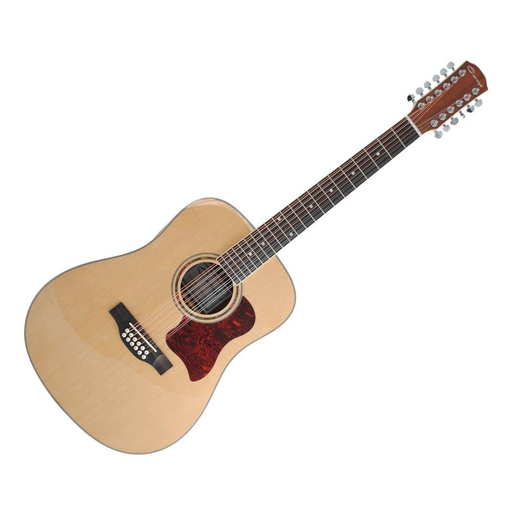Caraya - Guitarra Electroacústica de 12 Cuerdas con Estuche, Color: Natural Mod.F-66012EQCN