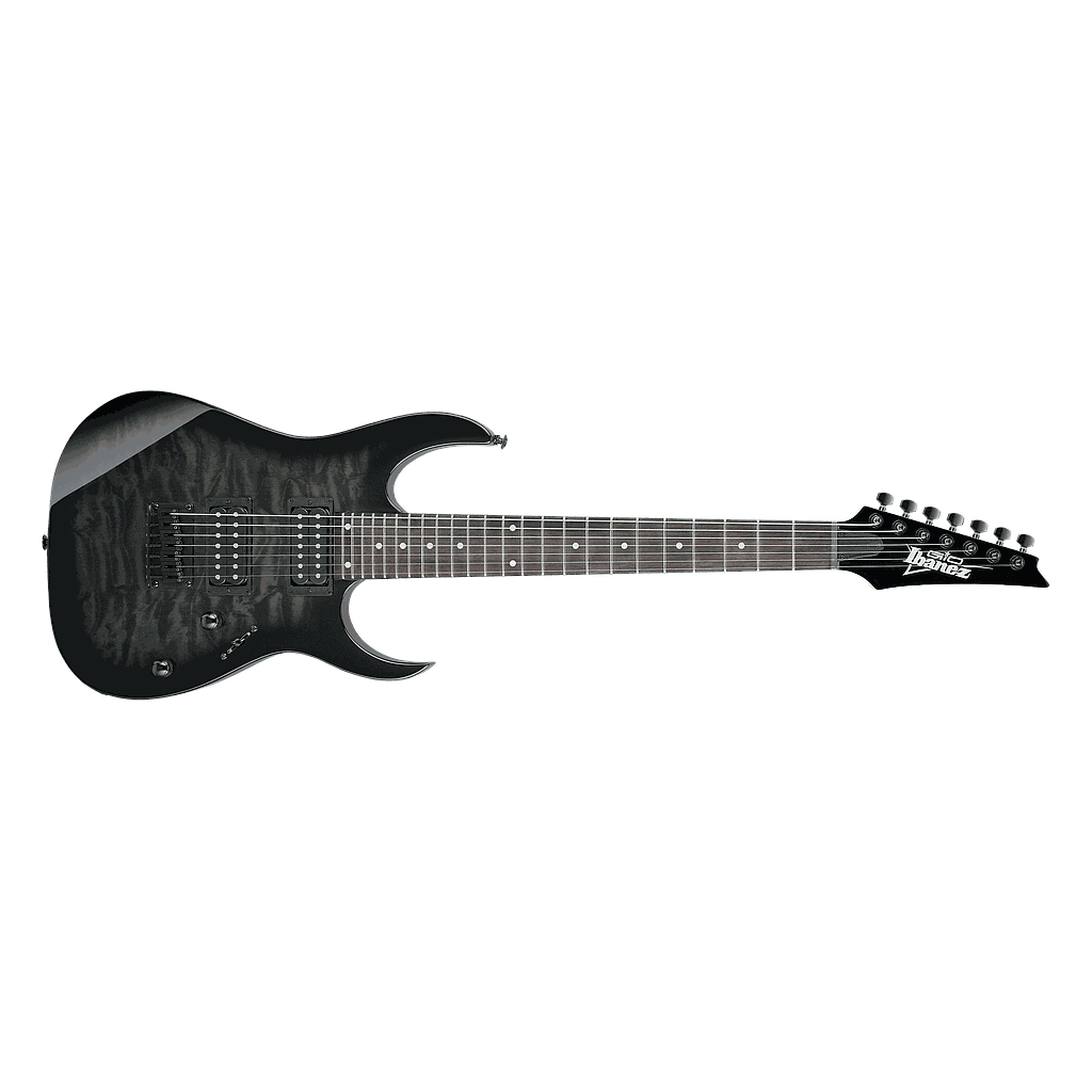 Ibañez - Guitarra Eléctrica GIO RG de 7 Cuerdas, Color: Negro Transparente Mod.GRG7221QA-TKS