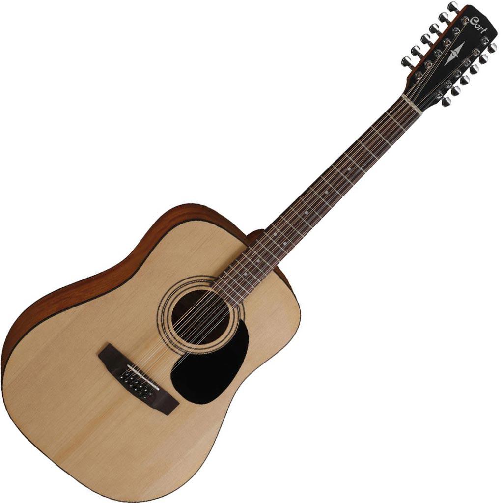 Cort - Guitarra Electroacustica de 12 Cuerdas, Color: Natural Poroso Mod.AD810-12E OP