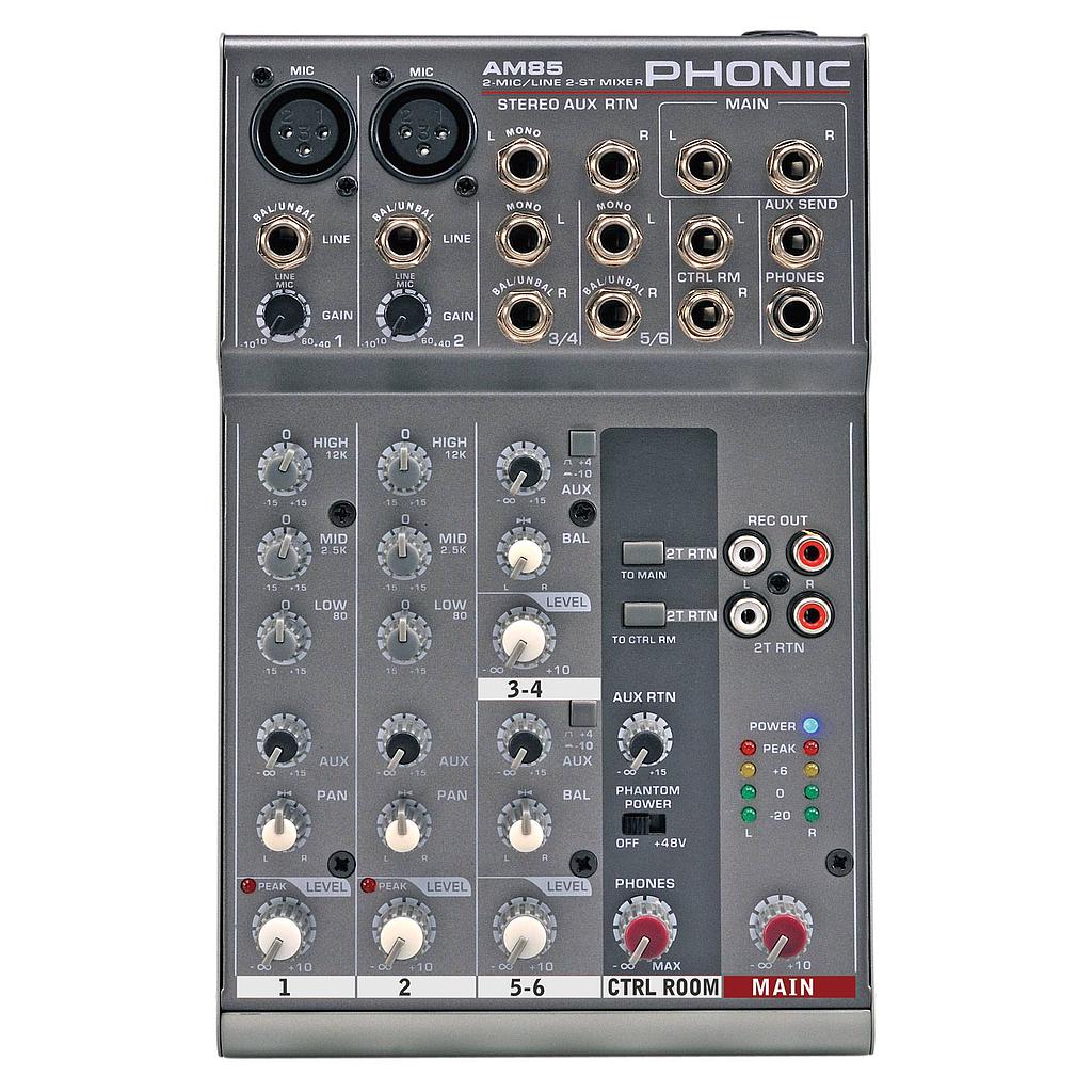 Phonic - Mezcladora Análoga Compacta, Serie AM Mod.AM-85