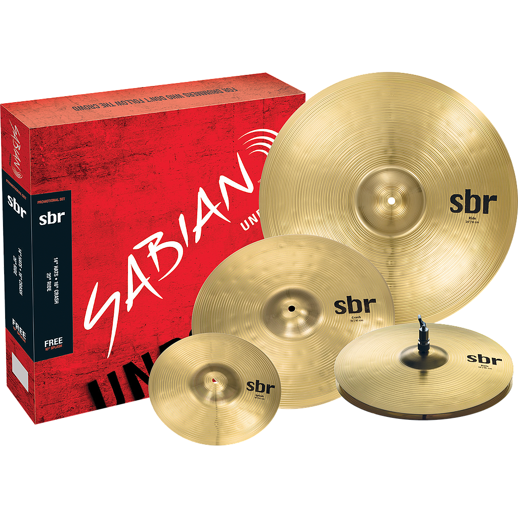 Sabian - Set de Platillos SBR Performance Set (Hi-Hats 14", Thin Crash de 16", Ride de 20" y Splash de 10") Mod.SBR5003G