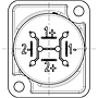 Rean - Conector de 4 Polos para Chasis de Montaje Mod.RLS4MPZ _4