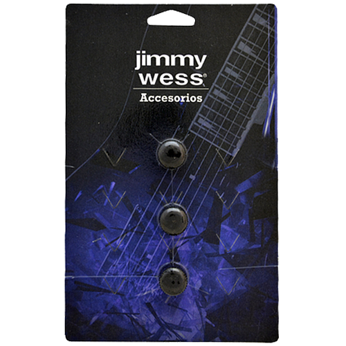 Jimmy Wess - 3 Botones de Metal para Guitarra Eléctrica, Color: Negro Mod.SGGK-31BK_2