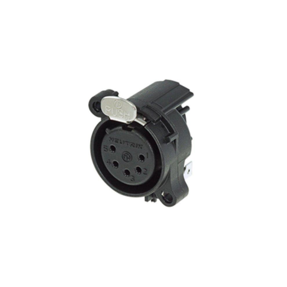 Neutrik - Conector XLR Hembra de 5 Pines para PCB, Horizontal Mod.NC5FAH_5