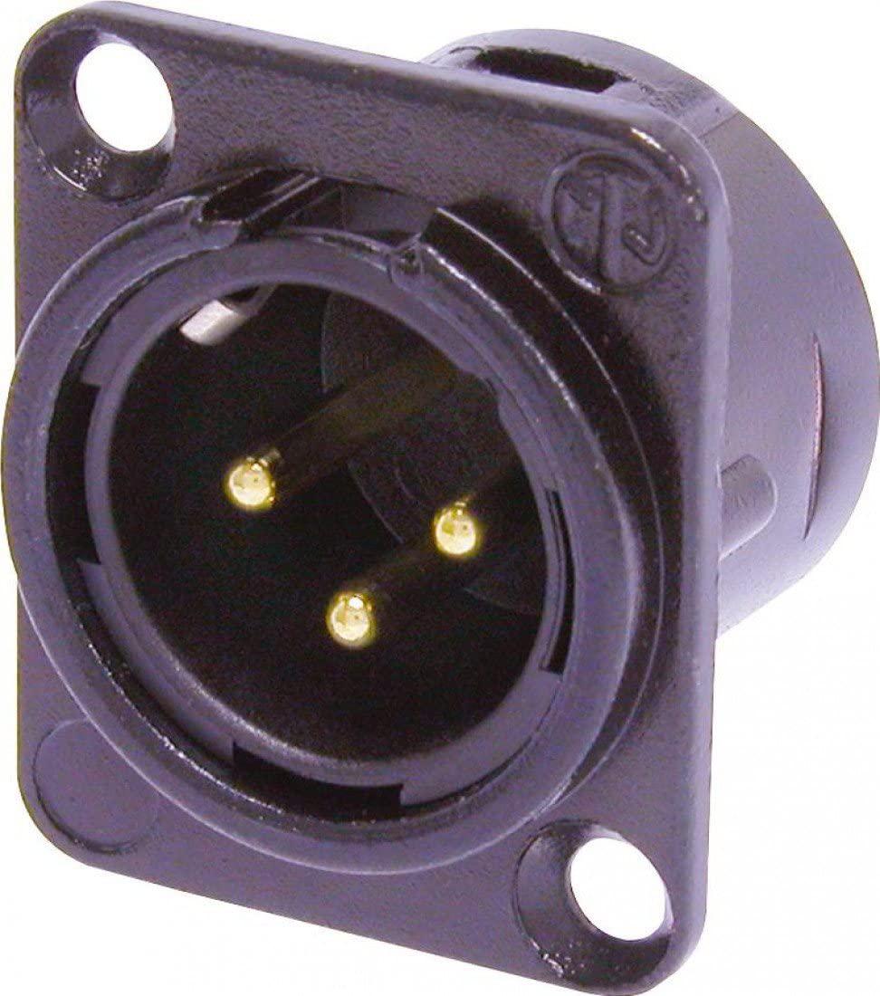 Neutrik - Conector XLR Macho de 3 Polos de Chasis Serie D Contactos en Oro Mod.NC3MD-L-B-1_46