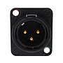 Neutrik - Conector XLR Macho de 3 Polos de Chasis Serie D Contactos en Oro Mod.NC3MD-L-B-1_45