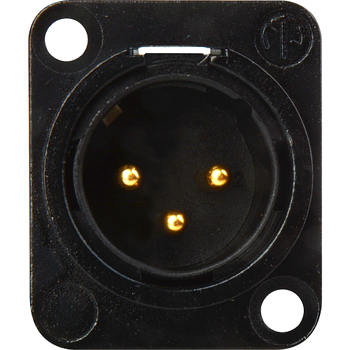 Neutrik - Conector XLR Macho de 3 Polos de Chasis Serie D Contactos en Oro Mod.NC3MD-L-B-1_47