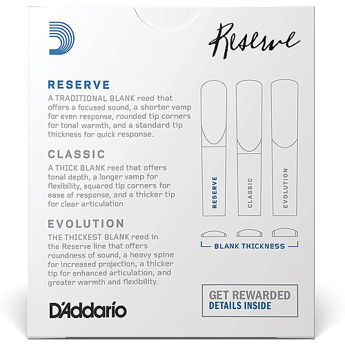 Rico - Cañas Reserve para Clarinet Sib, 10 Piezas Medidas: Varios Mod.DCR10___12