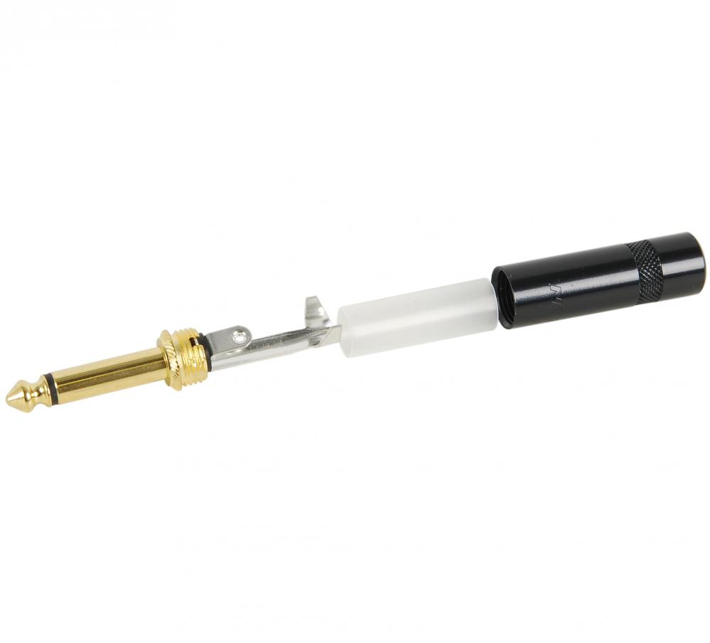 Rean - Plug 1/4" Mono Capuchon Negro y Contactos Dorados Mod.NYS 224BG_2