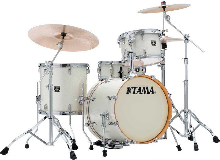 Tama - Bateria Superstar Classic Maple de 4 Piezas con Atriles, Color: Blanco Brillante Mod.CK48S-VWS_15