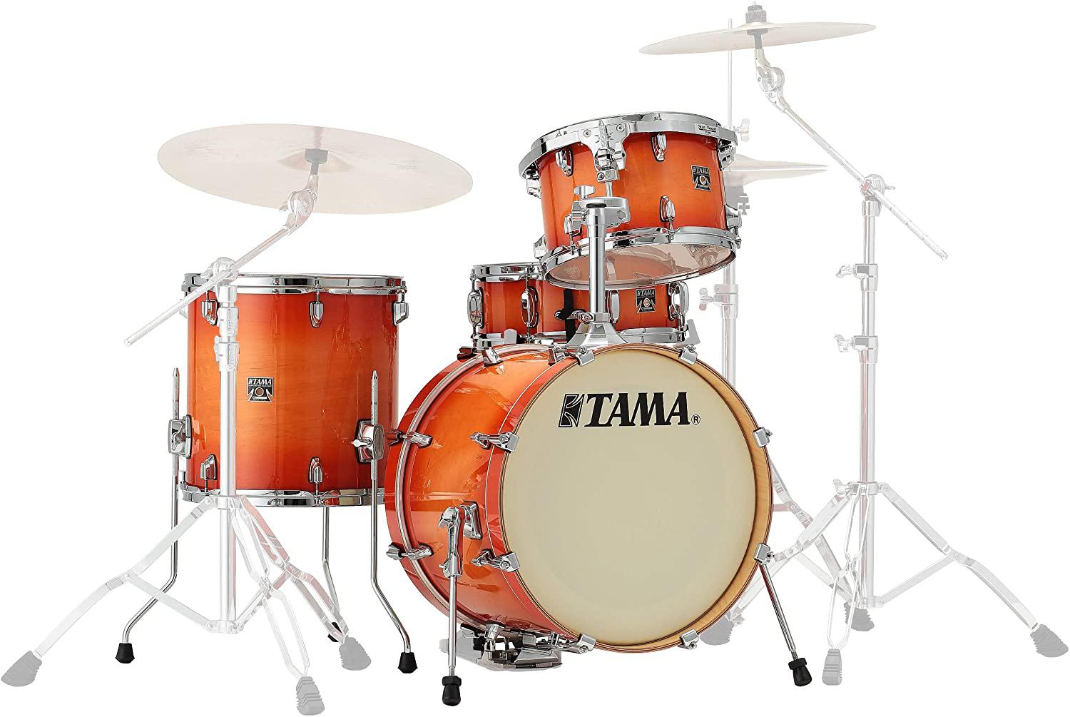 Tama - Bateria Superstar Classic Maple de 4 Piezas con Atriles, Color: Anaranjado Sombreado Mod.CL48S-TLB_3