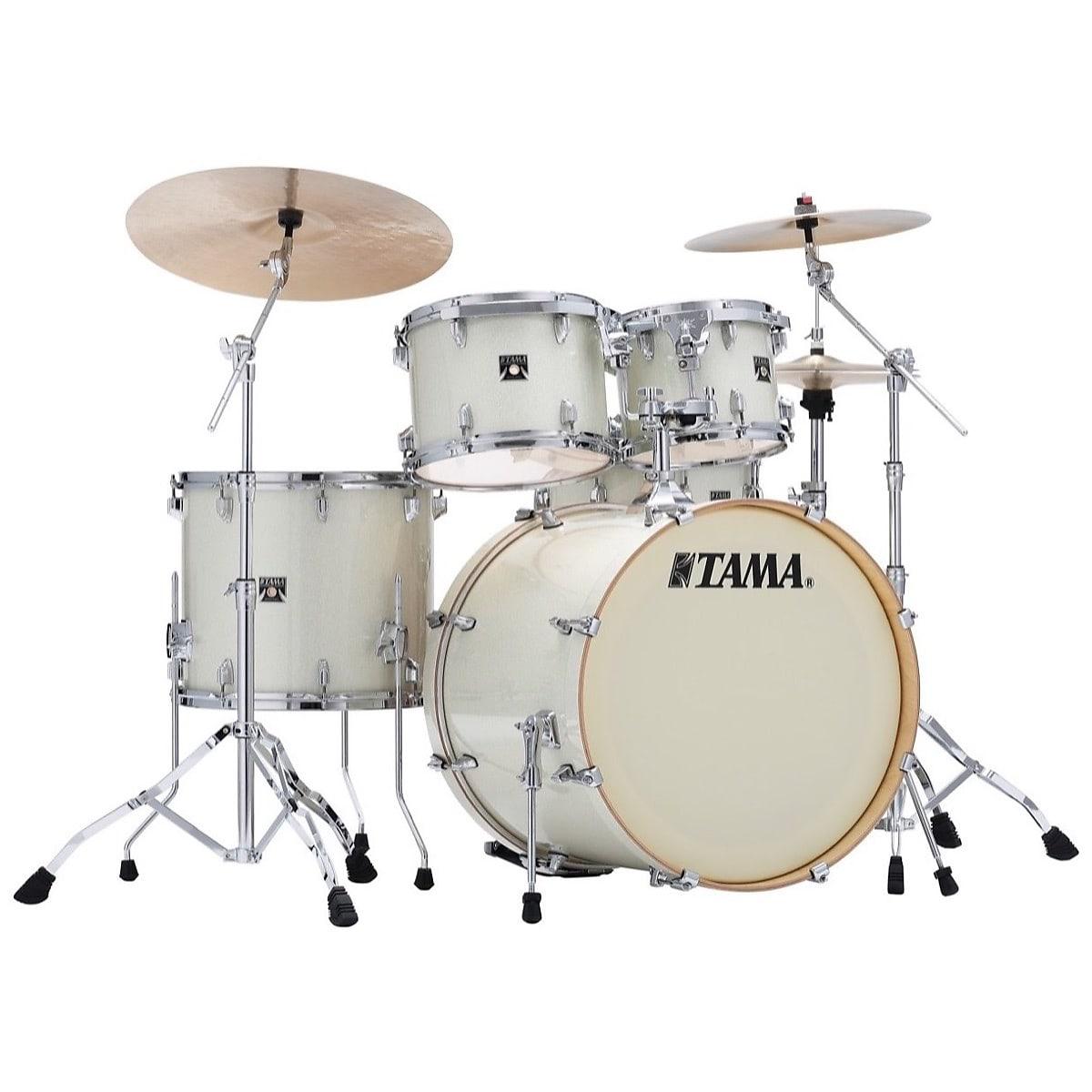 Tama - Bateria Superstar Classic Maple de 5 Piezas con Atriles, Color: Blanco Brillante Mod.CK52KS-VWS_10