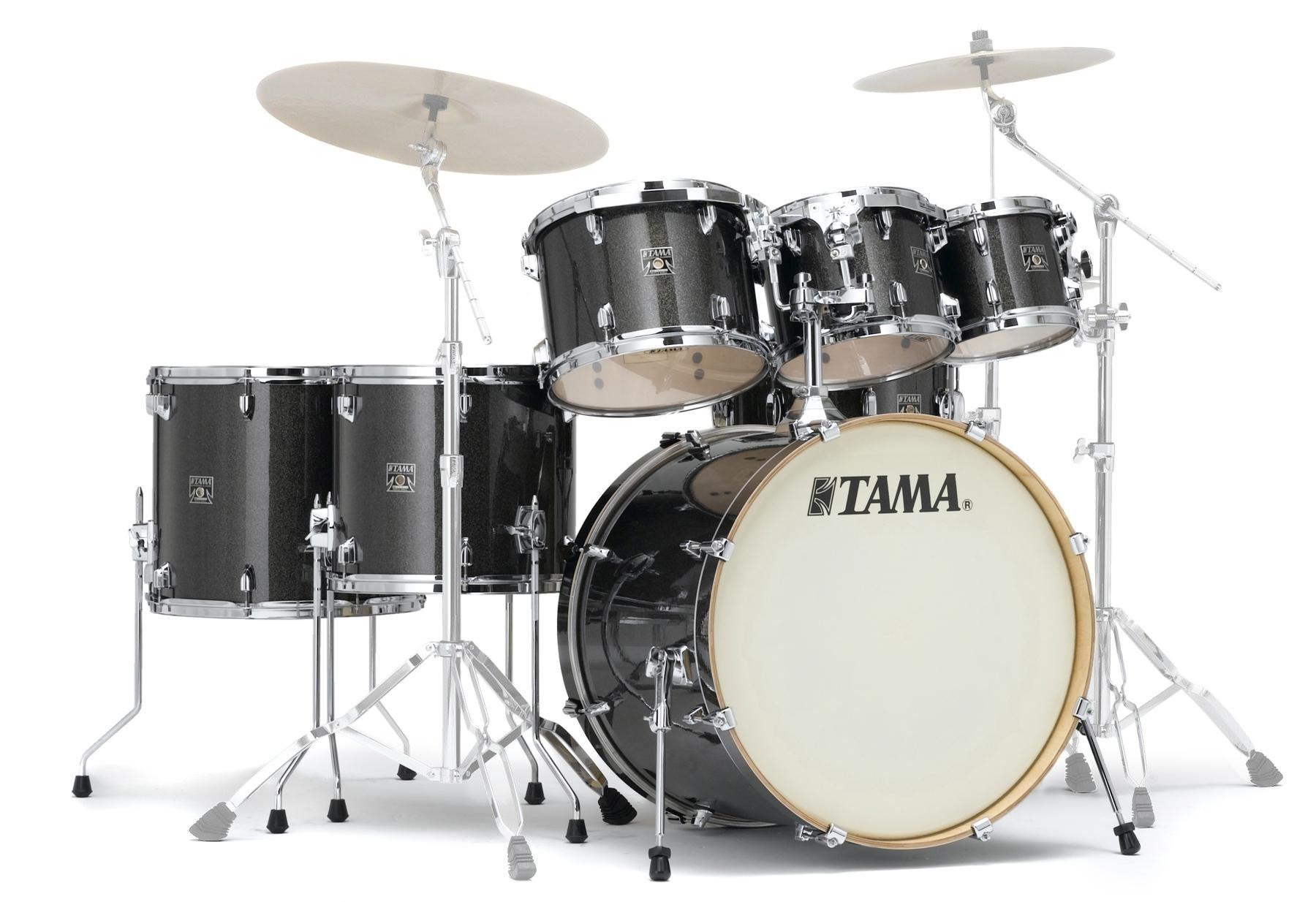 Tama - Bateria Superstar Classic Maple de 7 Piezas con Atriles, Color: Negro Brillante Mod.CK72S-MGD_16