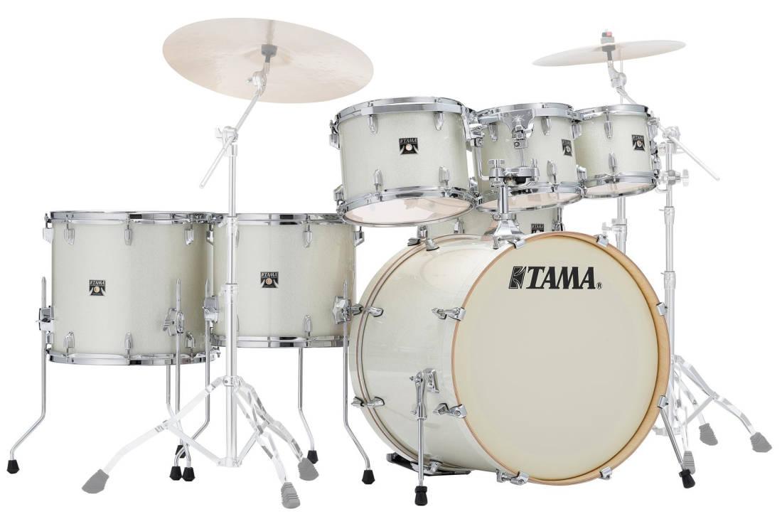 Tama - Bateria Superstar Classic Maple de 7 Piezas con Atriles, Color: Blanco Brillante Mod.CK72S-VWS_17