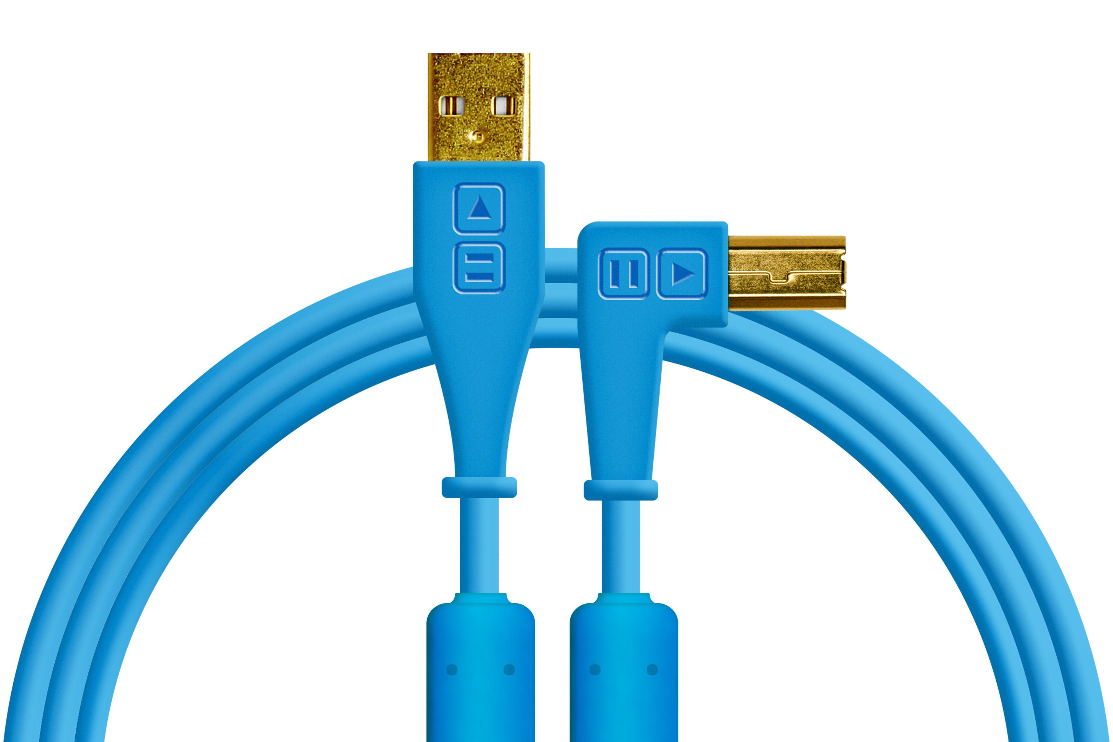 DJTT - Cable de Datos y Audio USB-A a USB-B, Recto / Angulado Color: Azúl_18