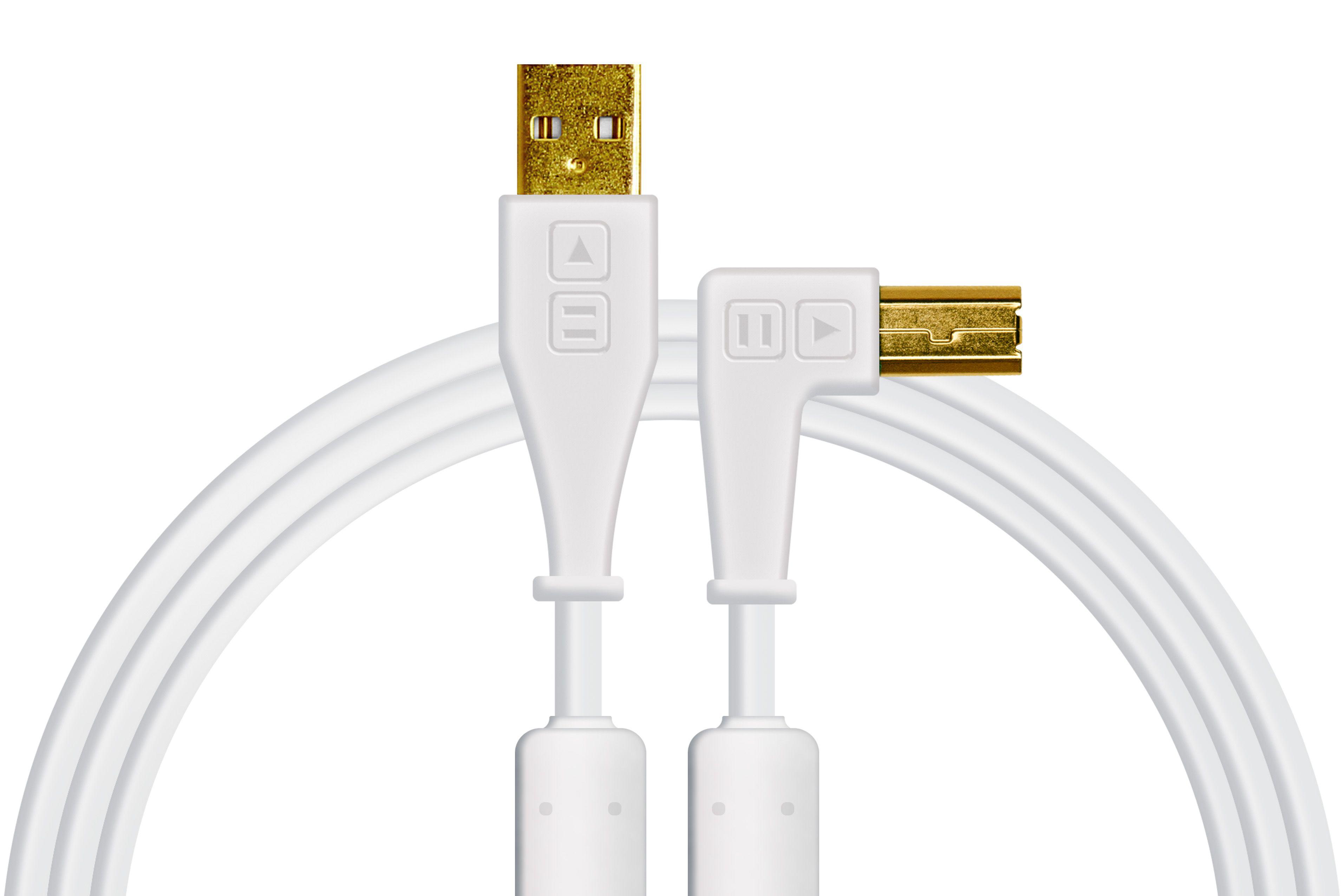 DJTT - Cable de Datos y Audio USB-A a USB-B, Recto / Angulado Color: Blanco_23