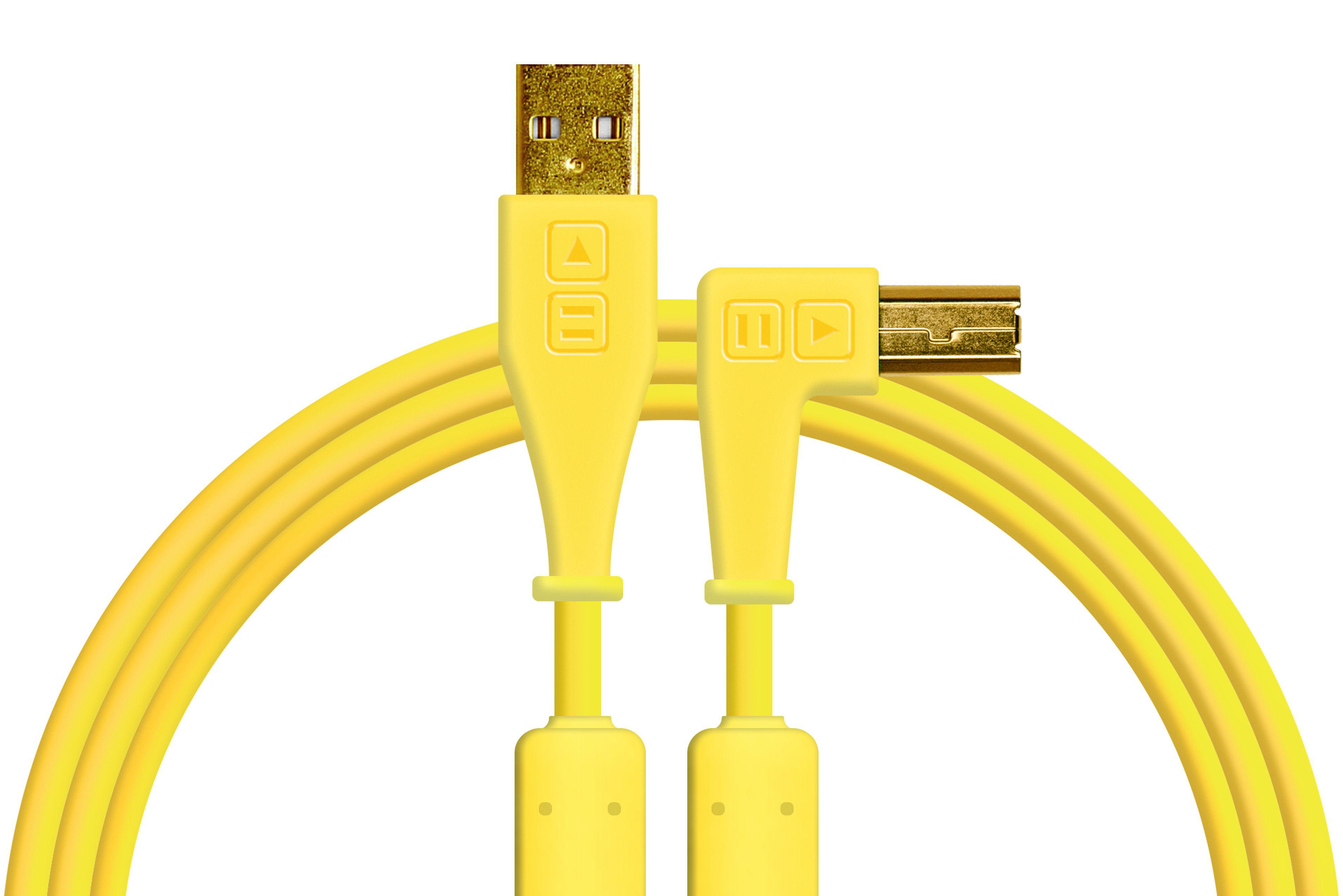 DJTT - Cable de Datos y Audio USB-A a USB-B, Recto / Angulado Color: Amarillo_24