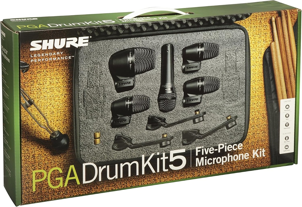 Shure - Kit de 5 Micrófonos Mod.PGADRUMKIT5_1
