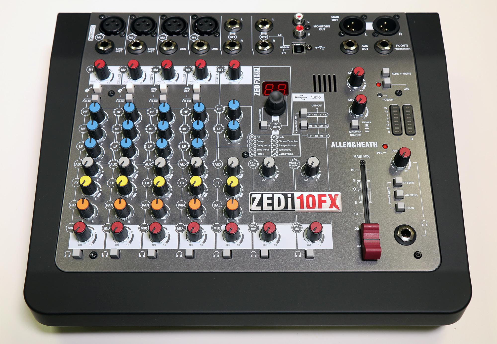 Allen & Heath - Mezcladora Híbrida Compacta con Interface USB 4 x 4 con FX Mod.ZEDi-10FX_107