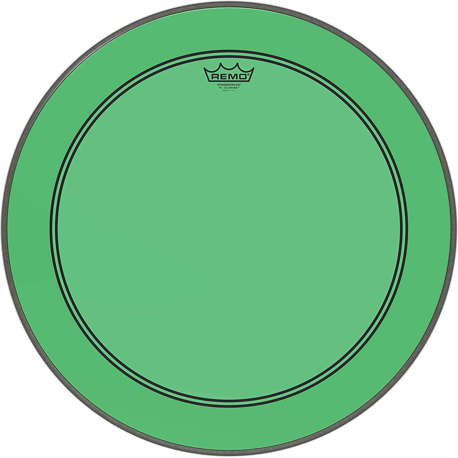Remo - Parche Colortone Powerstroke P3, Tamaño: 22" Color: Verde Mod.P3-1322-CT-GN_184
