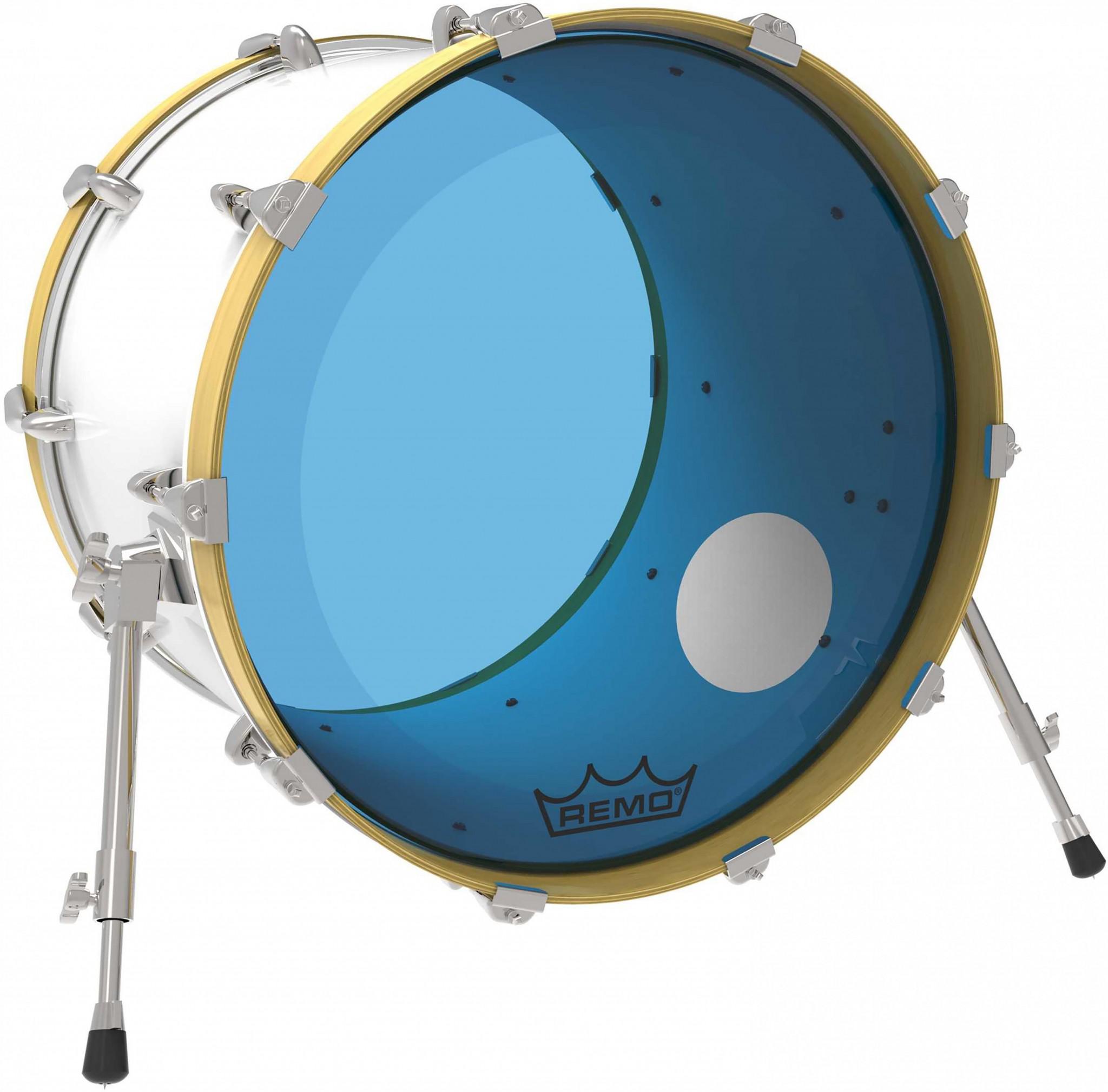 Remo - Parche Colortone Powerstroke P3, Tamaño: 22" con Perf. 5" Color: Azul Mod.P3-1322-CT-BUOH_199