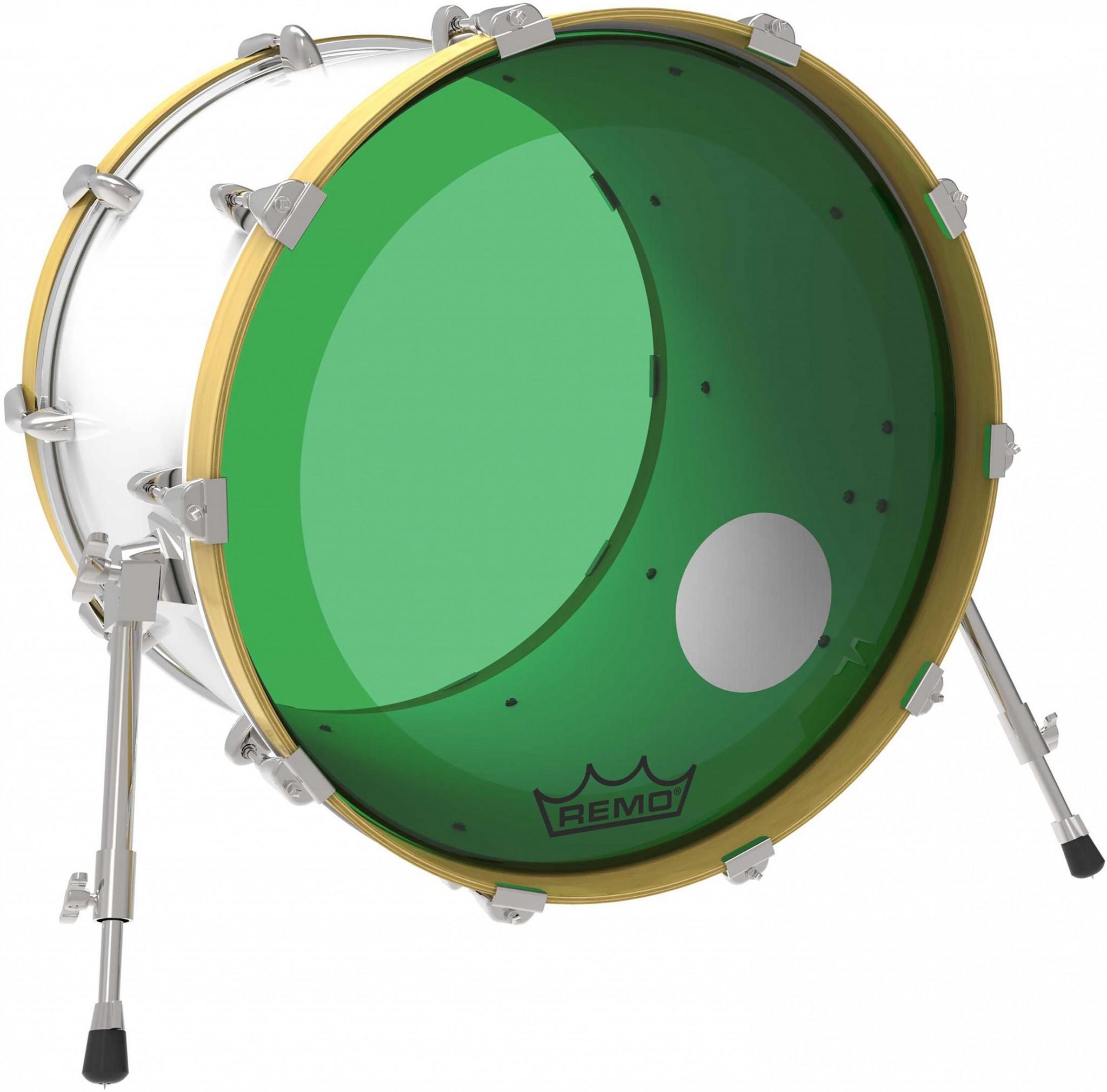 Remo - Parche Colortone Powerstroke P3, Tamaño: 22" con Perf. 5" Color: Verde Mod.P3-1322-CT-GNOH_202