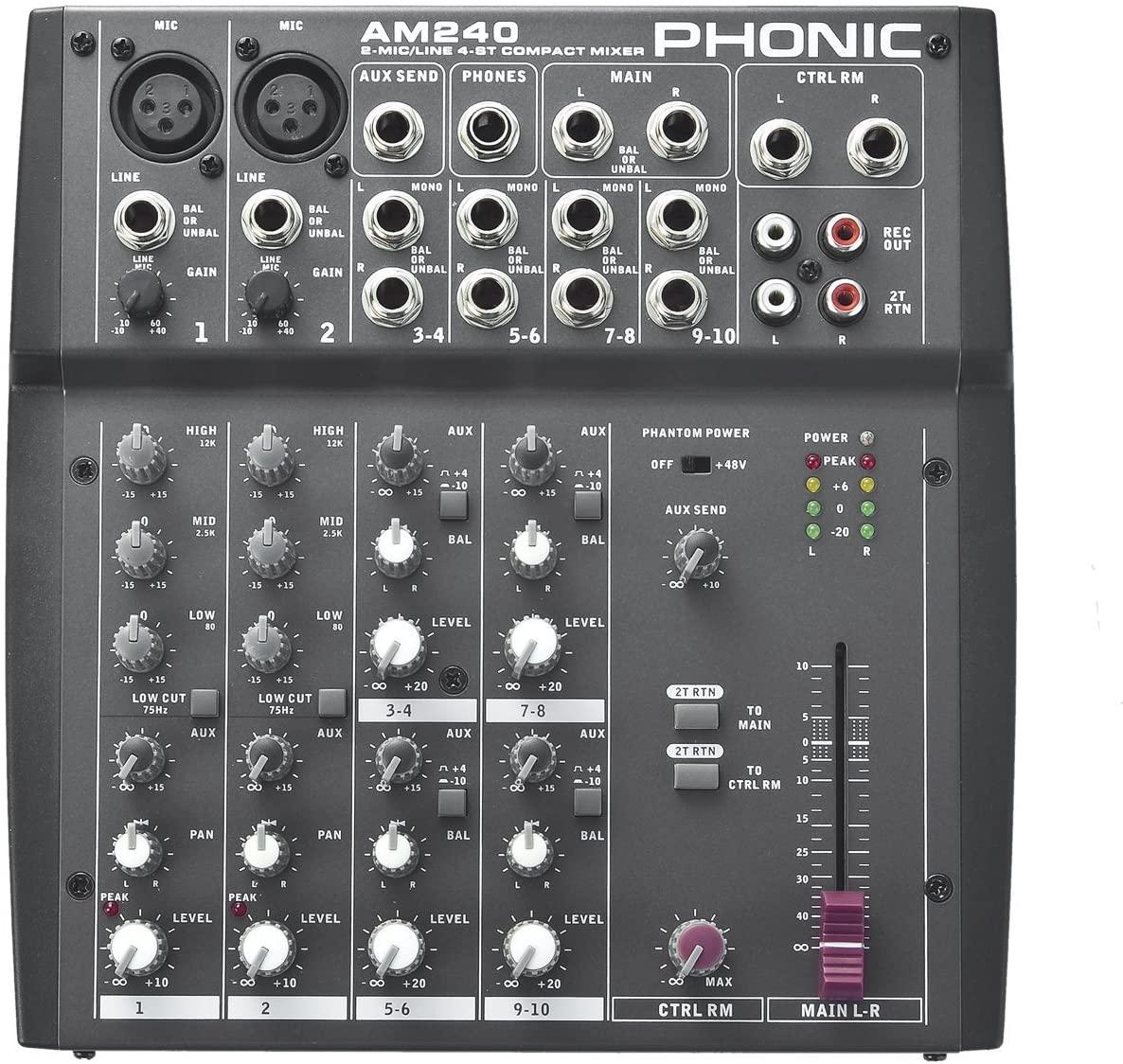 Phonic - Mezcladora Analoga Compacta, Serie AM Mod.AM-240_69