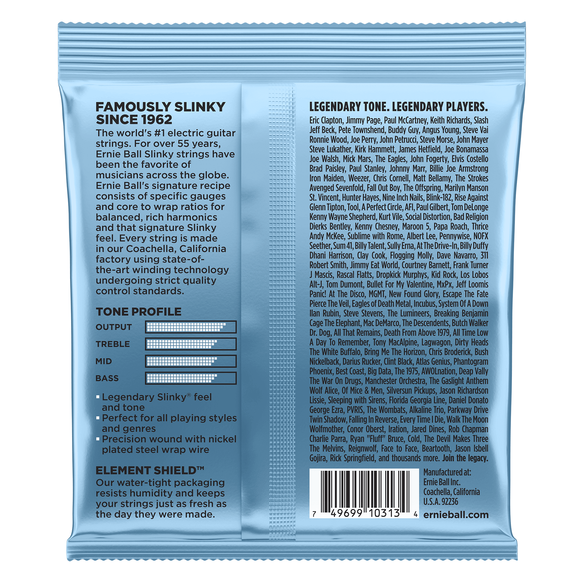 Ernie Ball - Encordado "Primo Slinky" para Guitarra Eléctrica, Niquel 9.5 - 44 Mod.2212_68