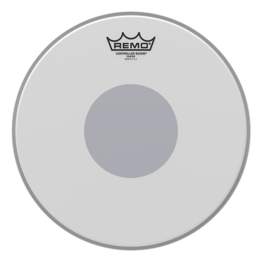 Remo - Parche Controlled Sound Coated, Tamaño: 12" Centro Negro Mod.CS-0112-10_12