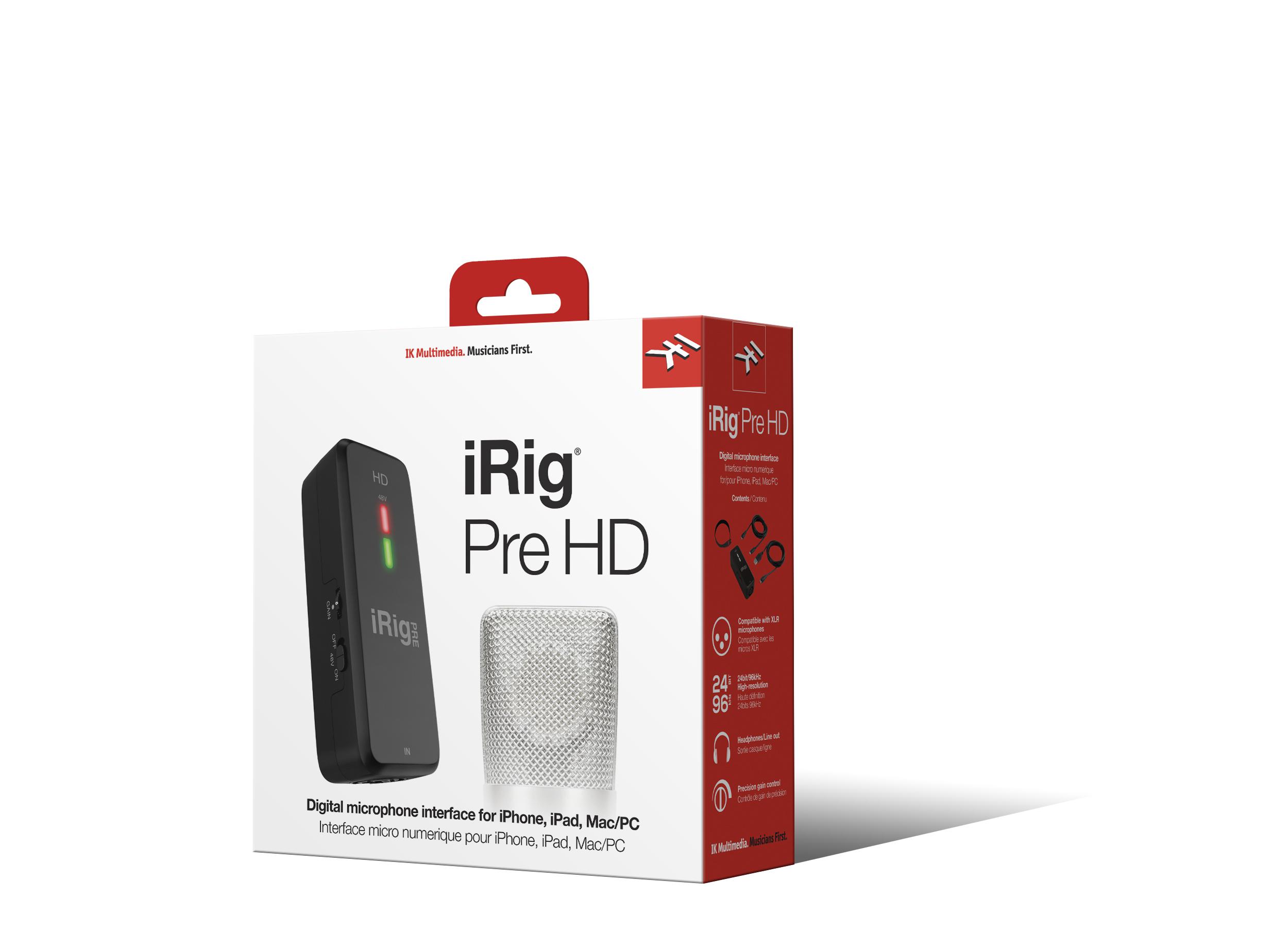 IK Multimedia - Interfaz de Audio para Micrófono XLR iRig Pre HD para iOS y Android Mod.IP-IRIG-PREHD-IN_2