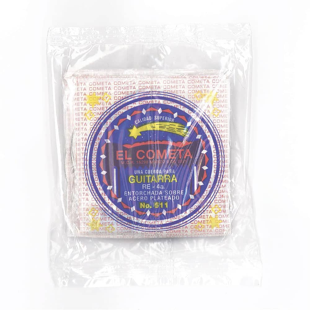El Cometa - Cuerda Para Guitarra Acustica, 4A., Entorchado Cobre Plata Sobre Acero Estañado Con Borla Mod.COGS-511-6