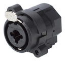 Neutrik - Combo XLR Hembra a JACK de 1/4" para Montaje PCB Vertical con Seguro Mod.NCJ6FI-V