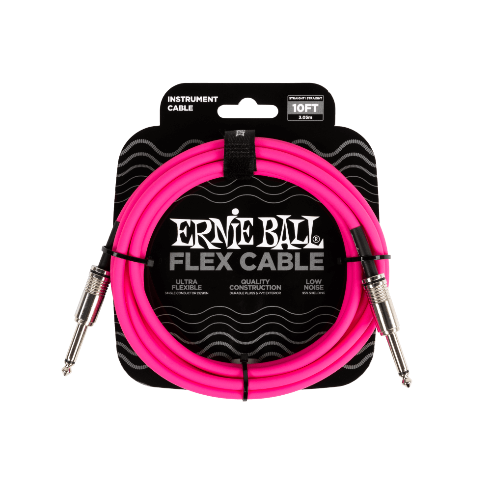 [PMG10713] Ernie Ball - Cable de Audio 3.048 Mts., Rosa (Recto/Recto) Mod.6413