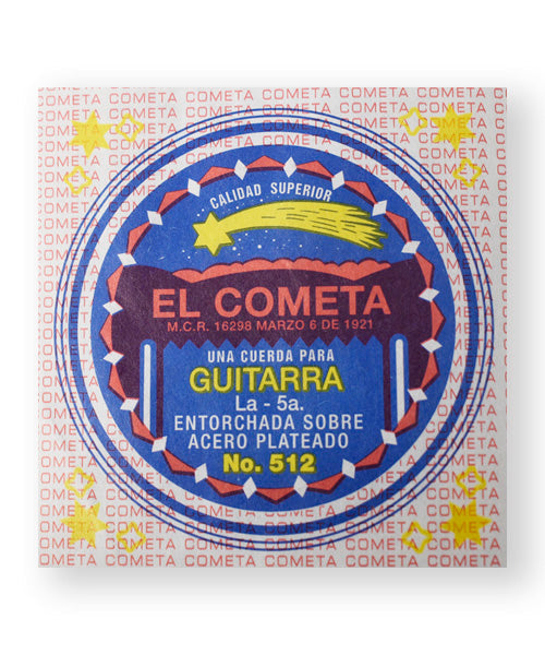 El Cometa - Cuerda Para Guitarra Acustica, 5A., Entorchado Cobre Plata Sobre Acero Estañado Con Borla Mod.COGS-512-6