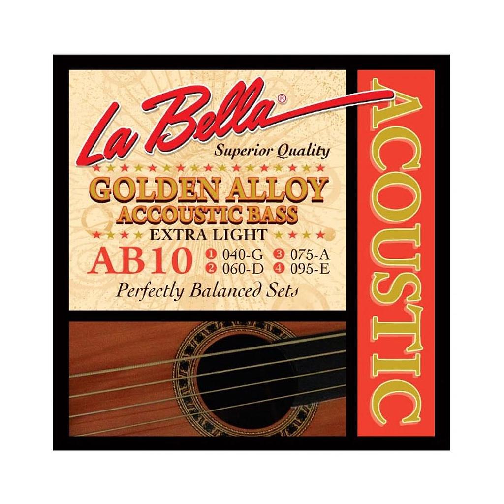La Bella - Encordado para Bajo Acústico, Extra Light Mod.AB10