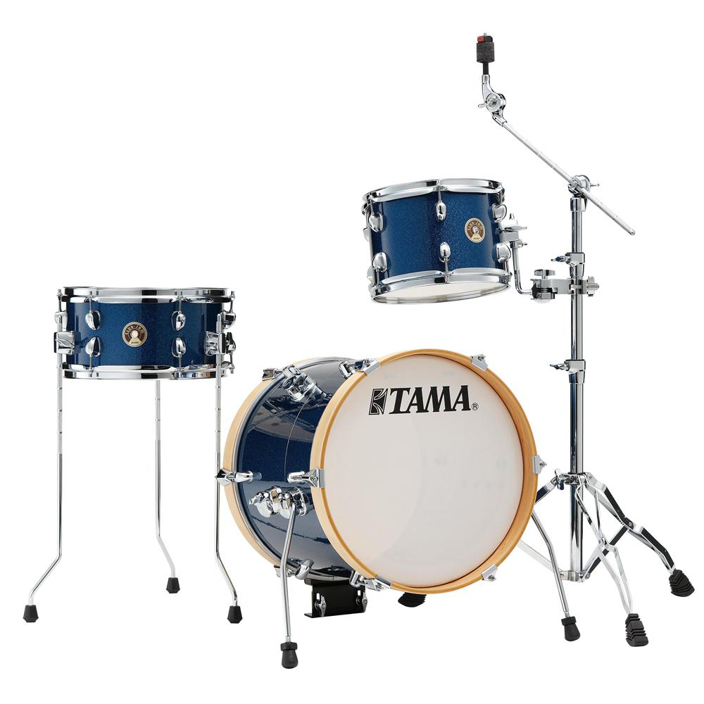 Tama - Bateria Club-Jam Suitcase De 3 Piezas con Atriles y Asiento, Color: Azúl Mod.LJK36H3-ISP