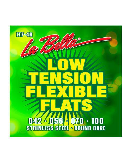 La Bella - Encordado Low Tension Flat para Bajo Electrico de 4 Cuerdas, 42-100 Mod.LTF-4A
