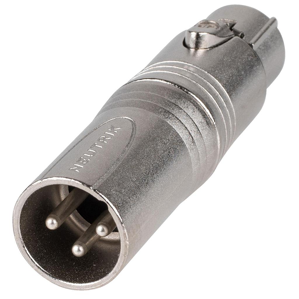 Neutrik - Adaptador XLR Hembra de 3 Pines a XLR Macho de 3 Pines Mod.NA3FM