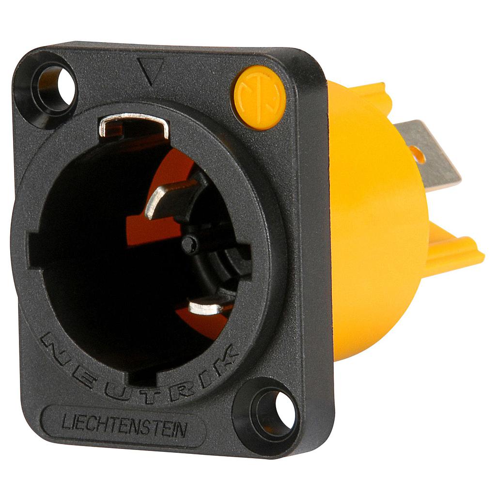 Neutrik - Conector Powercon Serie FX Macho Para Chasis, Color: Negro Mod.NAC3MPX