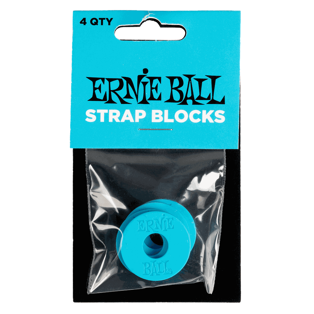 Ernie Ball - 4 Seguros de Plástico para Tahali, Color: Azul Mod.5619