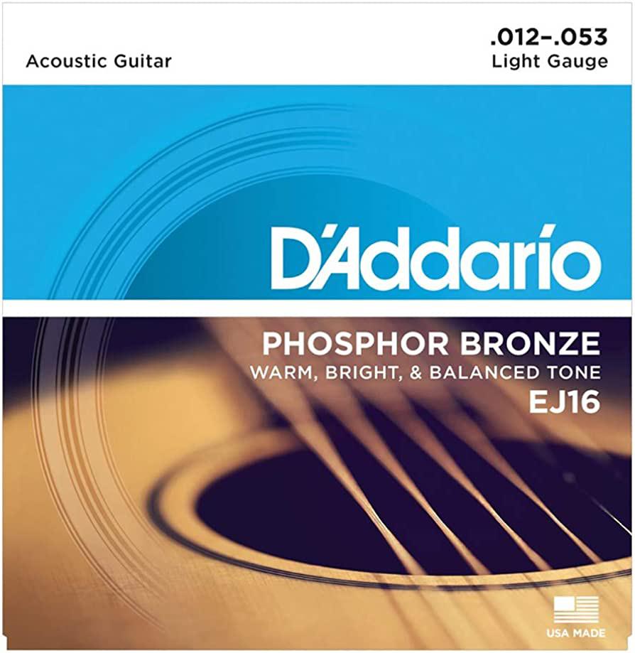 D'Addario - Encordado para Guitarra Acústica Phosphor Bronze, Light 12-53 Mod.EJ16