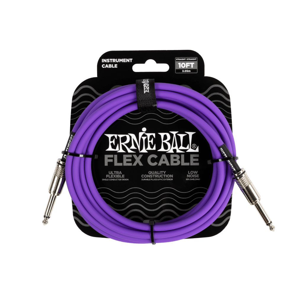 Ernie Ball - Cable de Audio 3.048 Mts., Morado (Recto/Recto) Mod.6415