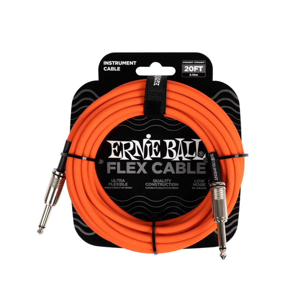 Ernie Ball - Cable de Audio 6.10 Mts., Anaranjado (Recto/Recto) Mod.6421