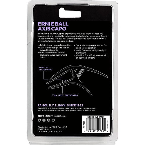 Ernie Ball - Capotraso Axis para Guitarra, Color: Oro Rosado Satin Mod.9605_6