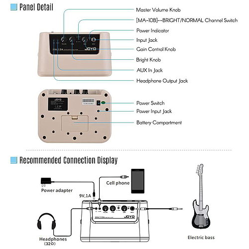 Joyo - Mini Amplificador para Bajo Eléctrico Mod.MA-10B_64