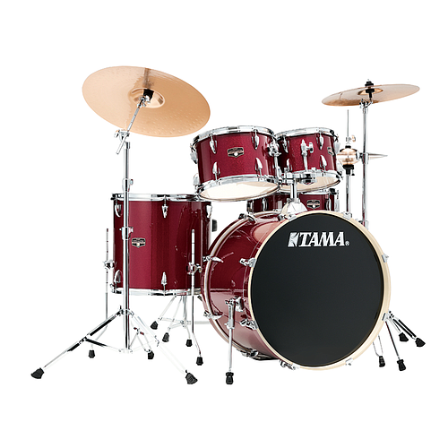 Tama - Bateria Imperialstar de 5 Piezas con Atriles y Asiento, Color: Rojo Metálico Mod.IE58H6W-CPM_6