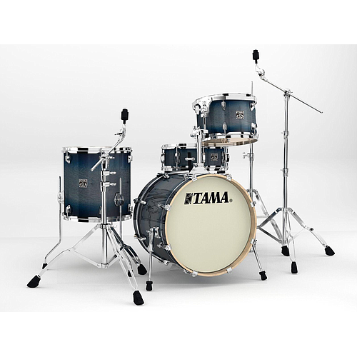 Tama - Bateria Superstar Classic Maple de 4 Piezas con Atriles, Color: Azúl Sombreado Mod.CL48S-DIB_2